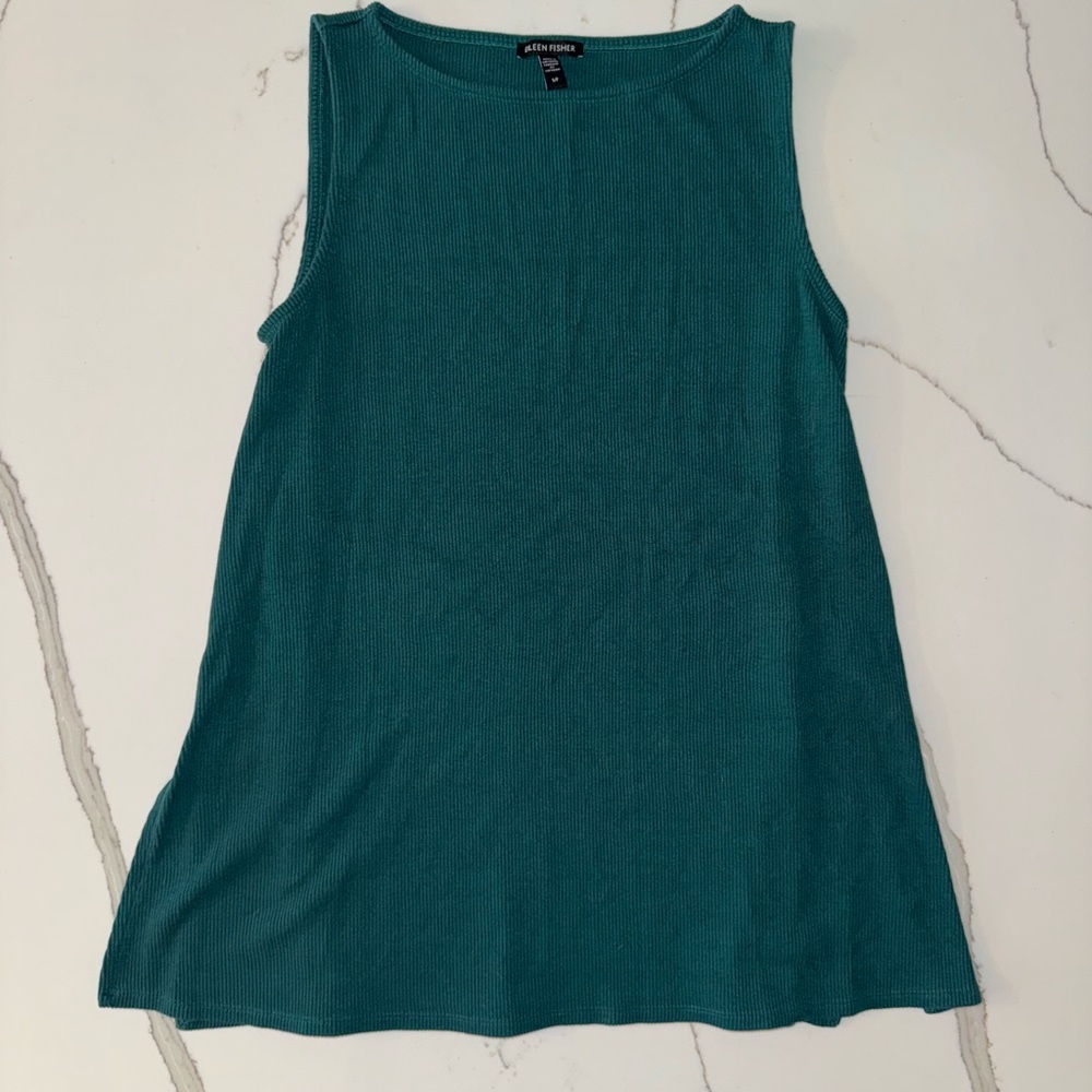 Eileen Fisher - Teal Sleeveless Dress / Tunic Top - Small Petite